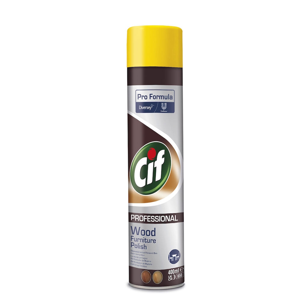 Cif Pro Formula Wood Furniture Polish 6x0.4L - Aerosol high wax furniture polish
