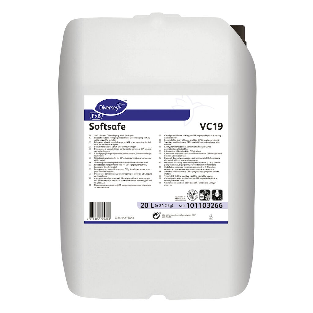 Softsafe VC19 1x20L - SMS silicated CIP and spray wash detergent