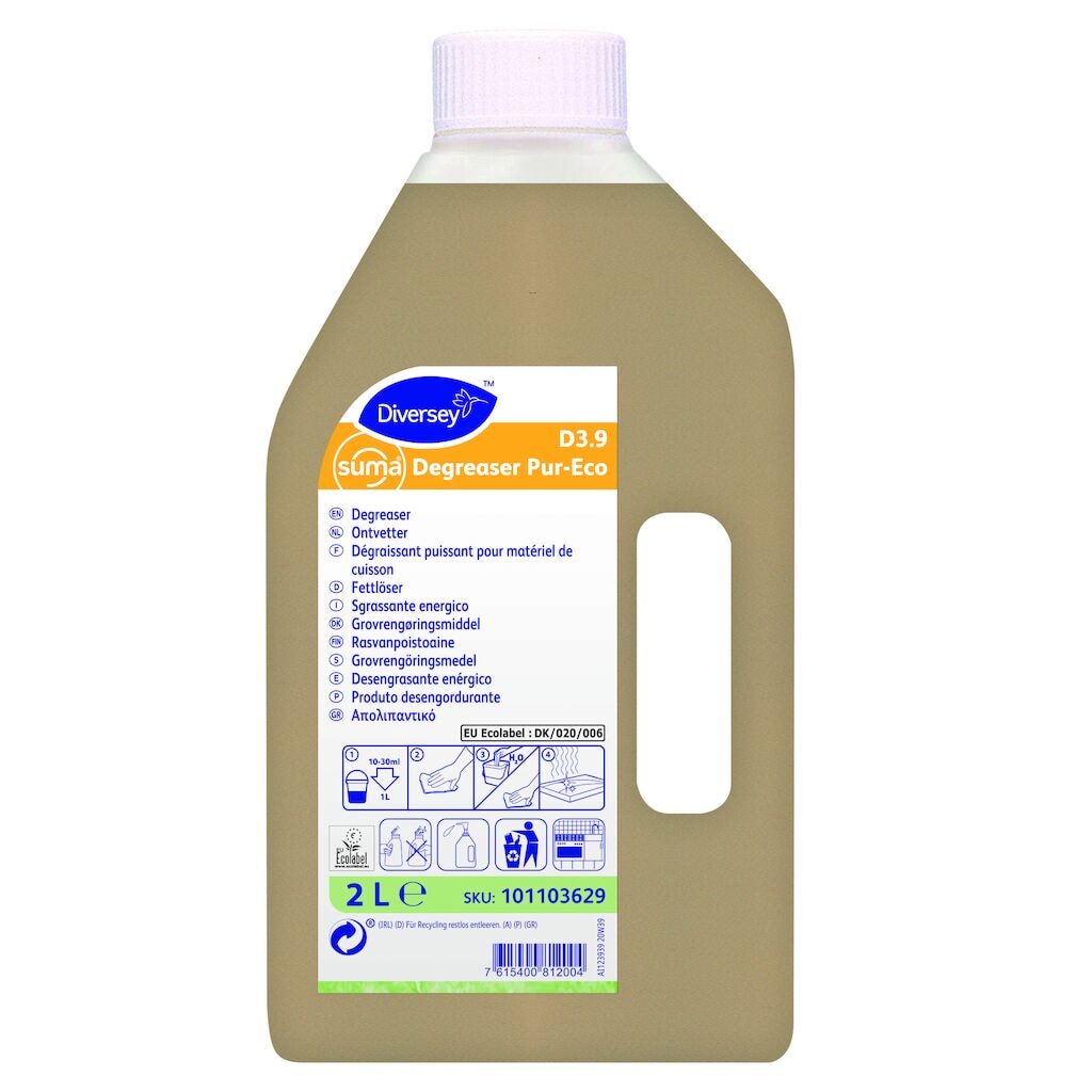 Suma Degreaser Pur-Eco D3.9 6x2L - Heavy duty degreaser with EU Flower accreditation