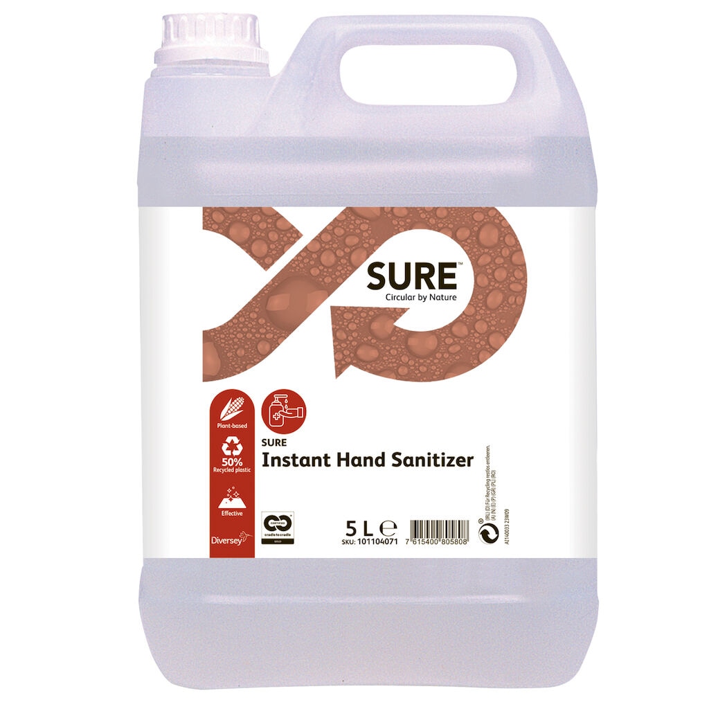 SURE Instant Hand Sanitizer 2x5L - Non-classified highly efficacious alcohol-free foam hand rub with a refreshing fragrance