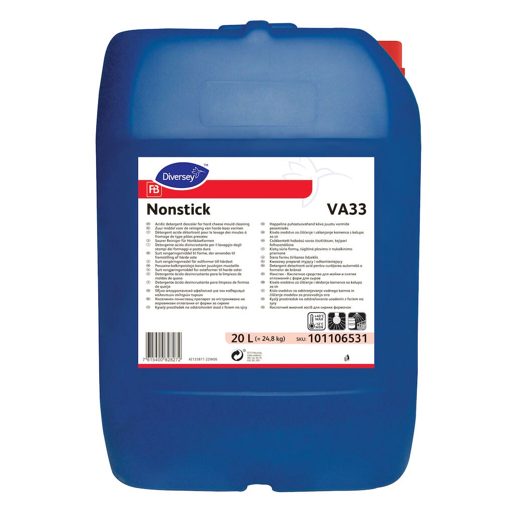 Nonstick VA33 1x20L - Acidic detergent descaler for hard cheese mould cleaning