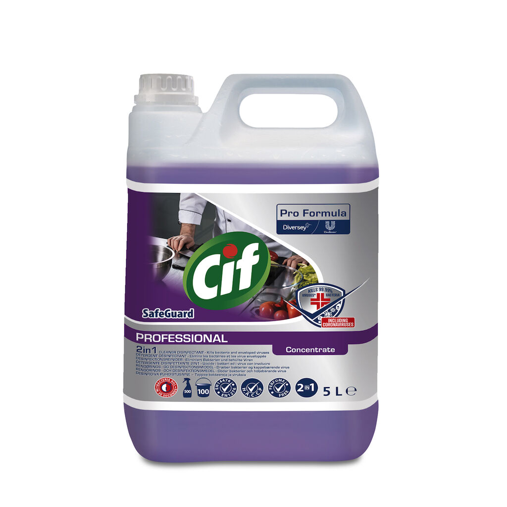 Cif Pro Formula Safeguard Concentrate 2x5L - Combined cleaner disinfectant