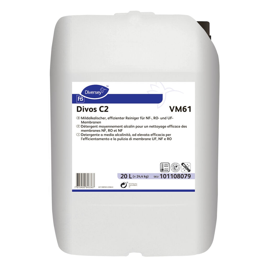 Divos C2 VM61 1x20L - Alkaline detergent for all types of membranes