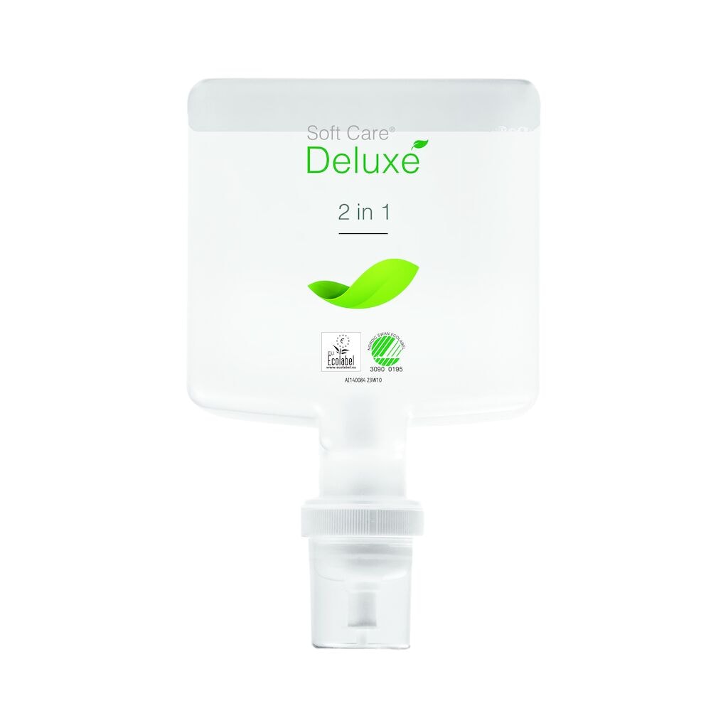 Soft Care Deluxe 2 in 1 4x1.3L - Eco-certified, conditioning hand, hair and body wash