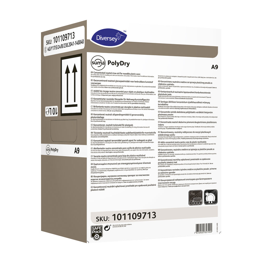 Suma PolyDry A9 1x10L - Concentrated neutral rinse aid for reusable plastic ware