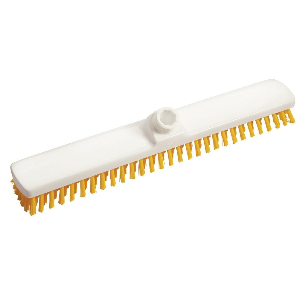 Scrubber Hard 1x1pc - 40 cm - Yellow - Stiff bristled deck scrubber