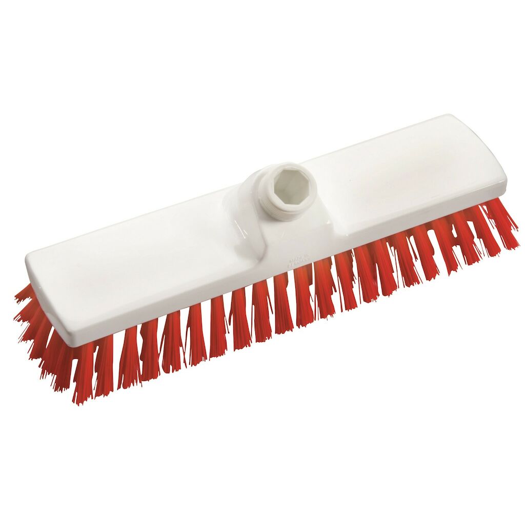 Scrubber Hard 1x1pc - 22.5 cm - Red - Stiff bristled deck scrubber