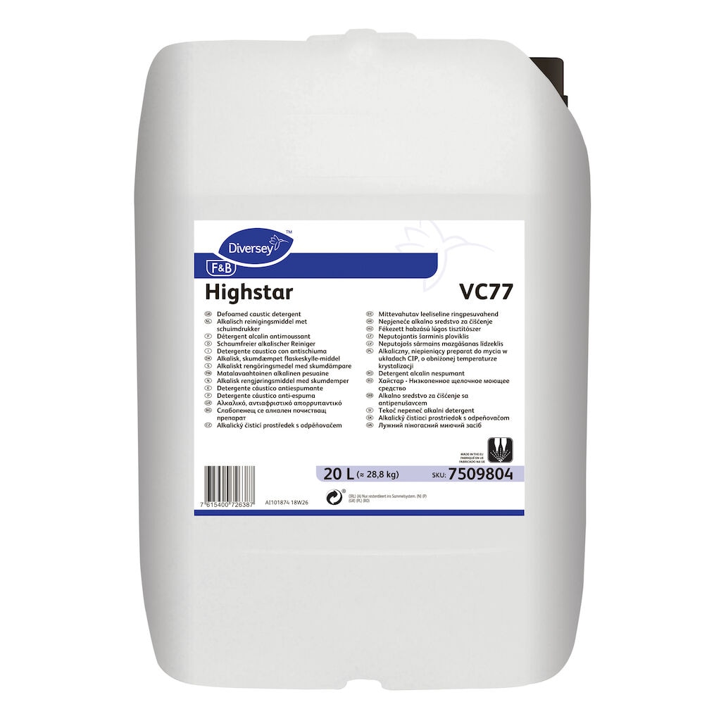 Highstar VC77 1x20L - Defoamed caustic detergent (low temperature stable)