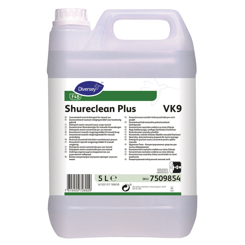 Shureclean Plus VK9 2x5L - Concentrated neutral detergent for manual use