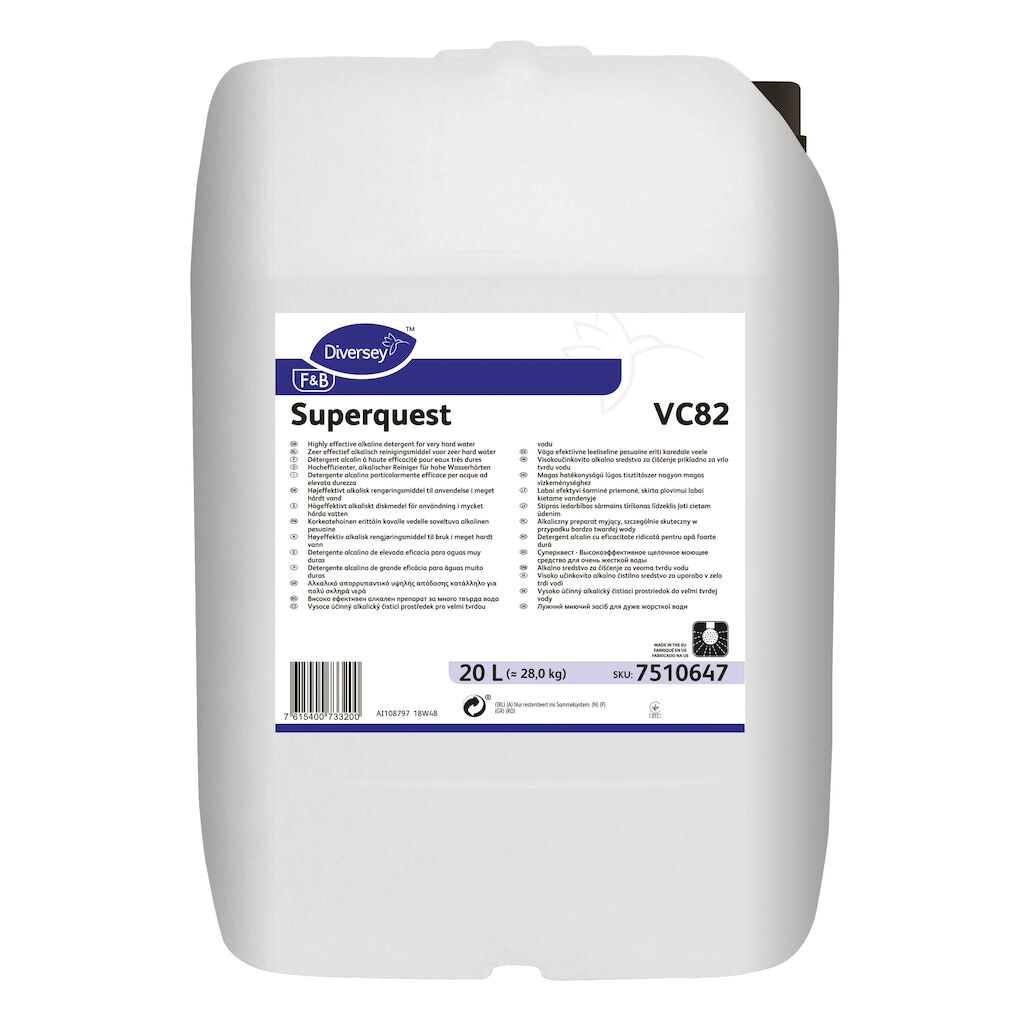 Superquest VC82 1x20L - Highly effective alkaline detergent for very hard water