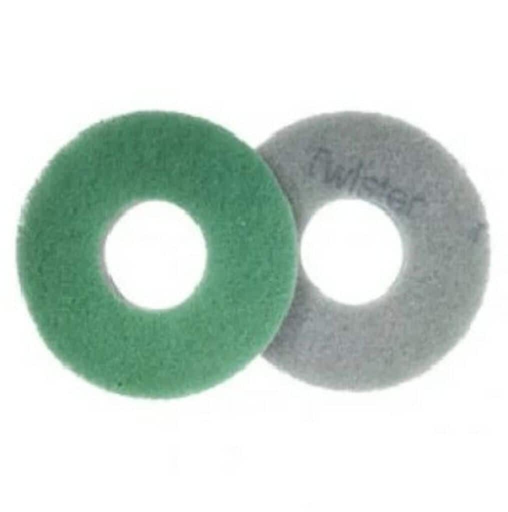 Twister Pad - Green 2x - 225 mm - Green - Diamond floor pad for daily cleaning