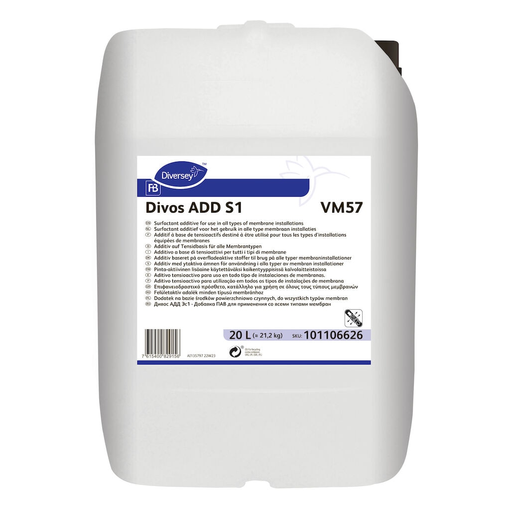 Divos ADD S1 VM57 1x20L - Detergency booster for fat & other organic material removal from all membranes
