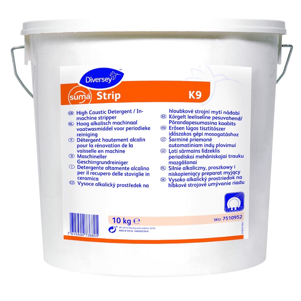 Suma Strip K9 1x10kg - Highly alkaline detergent powder with defoamer